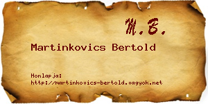 Martinkovics Bertold névjegykártya